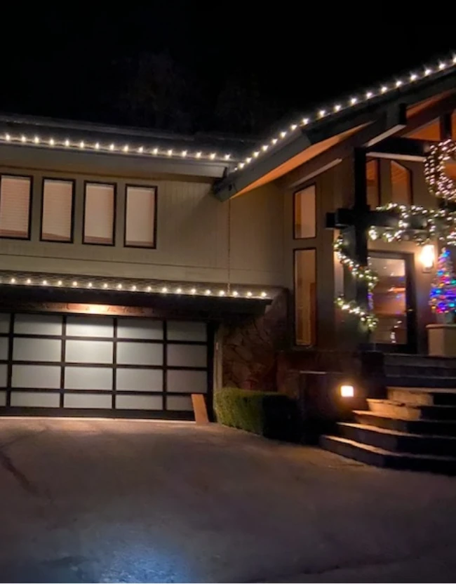 Christmas lights on home